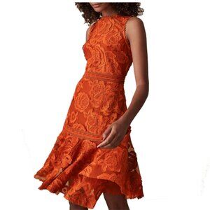 Reiss | NWT Adia Lace Dress Winter Orange US 4